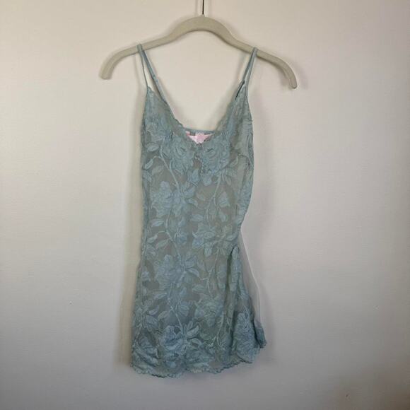 Victoria's Secret Other - Vtg 2004 Victoria's Secret XS Babydoll Chemise Slip Blue